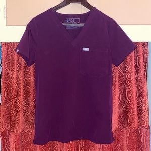 XS purple FIGS scrubs top & bottom set